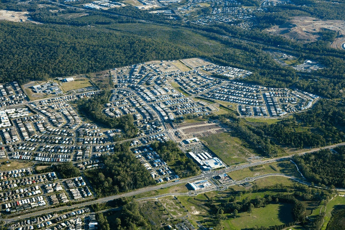 Gold Coast northern suburbs aerial view of Pimpama residential development