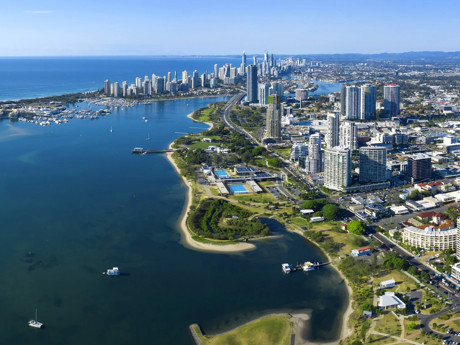 Southport Gold Coast Suburb aerial view CBD skyline